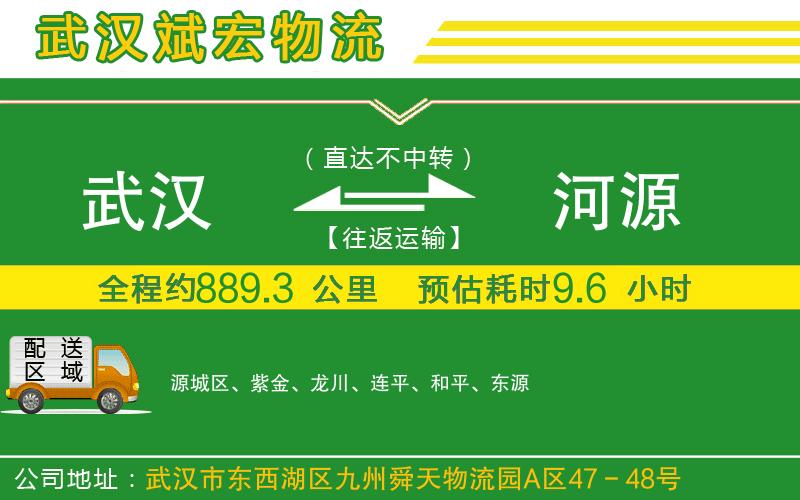 武漢到河源物流公司