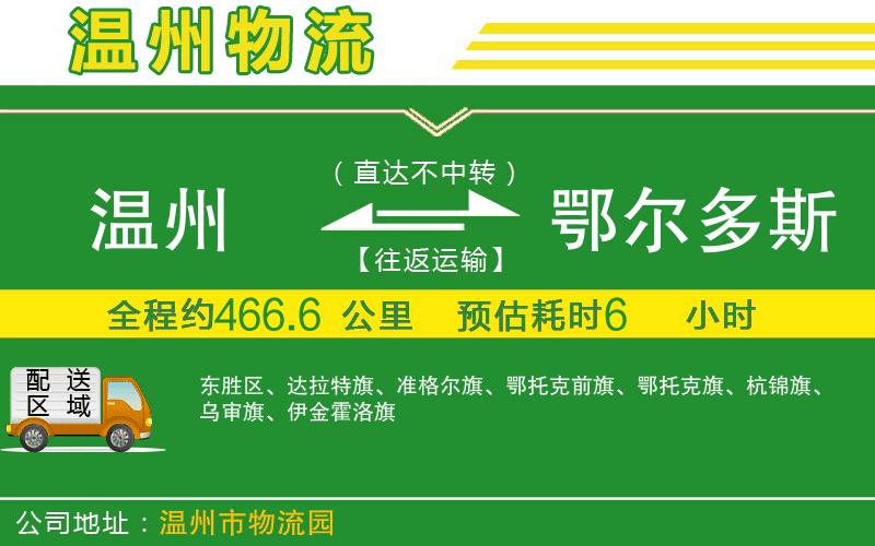 溫州到鄂爾多斯物流公司