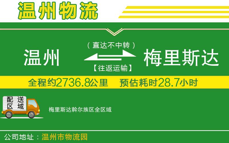 溫州到梅里斯達斡爾族區(qū)物流