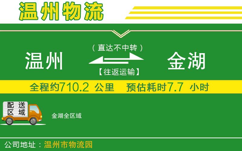 溫州到金湖物流