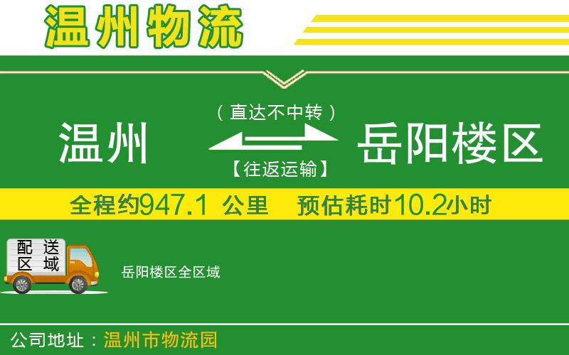 溫州到岳陽樓區(qū)物流專線